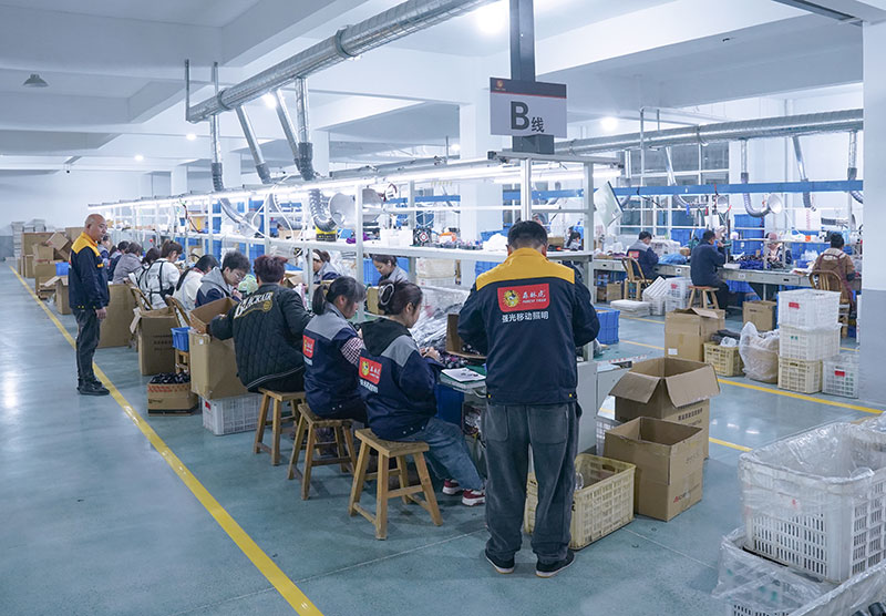 Forest Tiger factory assembly line for LED camping lights